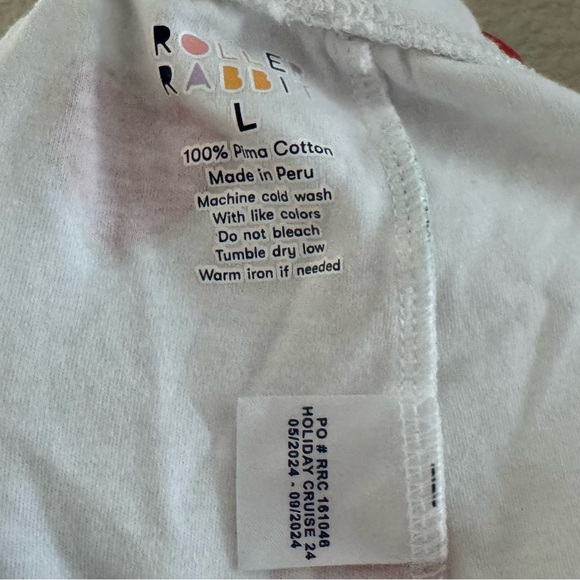 Roller Rabbit Big Holiday Hearts Pajama Short Set Large Green Red Pima Cotton - Picture 8 of 8